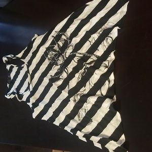 Womens Wet Seal black & white racerback tank size large